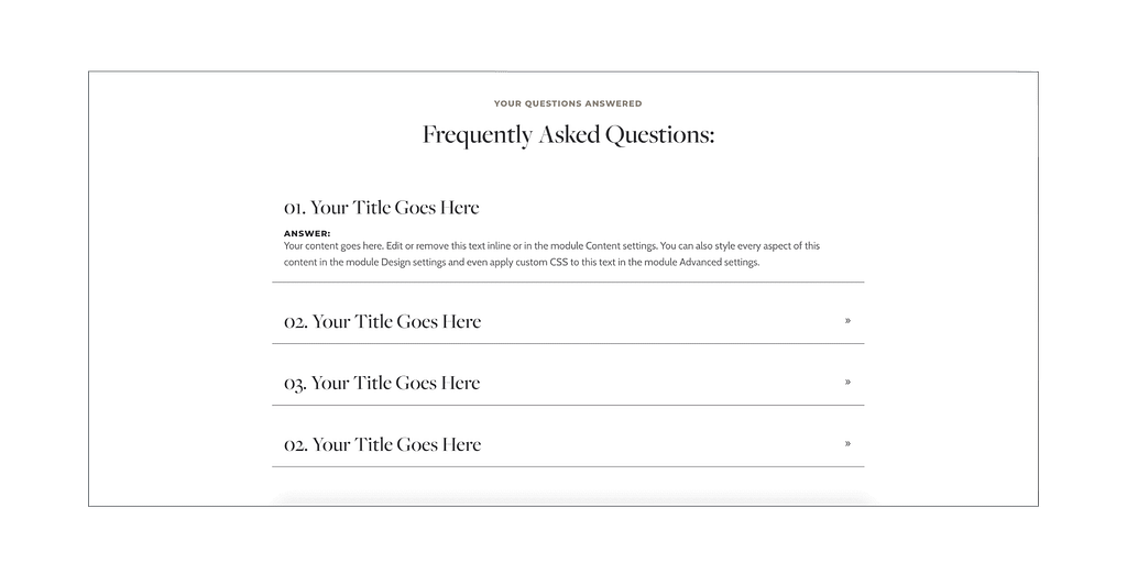 Frequently Asked Questions Section Website homepage design