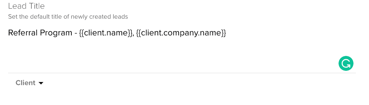 How To Add a Dubsado Lead Capture Form To Your Website 5 Customise the dubsado lead title